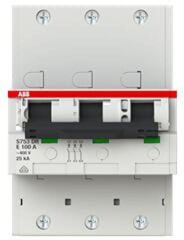 ARDEBO.de ABB S753DR-E100 Hauptleitungsschutzschalter SH-Schalter in E-Charakteristik, 25kA, 100A, 3Polig (2CDH783010R0822)
