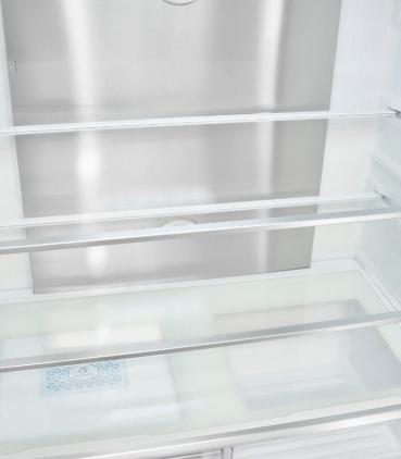 Exquisit FD490-160-WS-202E Stand Side-by-Side Kombination Frenchdoor, 83,6 cm breit, 506 L, NoFrost, Wasserspender, inoxlook-az