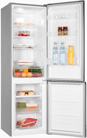 Exquisit KGC265-70-NF-040C Stand Kühl-Gefrierkombination, 54,5 cm breit, 253 L, NoFrost, inoxlook