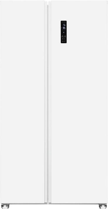 Exquisit SBS46-040E Stand Side-by-Side Kombination, 91 cm breit, 442 L, NoFrost, LED Beleuchtung, Temperaturregelung, Umluftventilator, Schnellkühlen und Schnellgefrieren, weiß