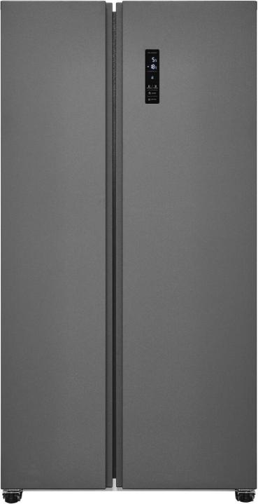 Exquisit SBS46-040D Stand Side-by-Side Kombination, 91 cm breit, 442 L, NoFrost, anthrazit