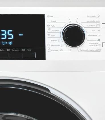 Exquisit WA9214-340A 9 kg Frontlader Waschmaschine, 60 breit, 1400 U/Min, AquaStop, Kindersicherung, 16 Programme, weiß