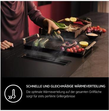 AEG A9HHPG11 Plancha Grill 2.0, Easy2Clean Plancha-Grillplatte, BxTxH: 46,6 x 25,3 x 4,6cm, für AEG Kochfelder mit Bridge-Funktion, schwarz (902986520)