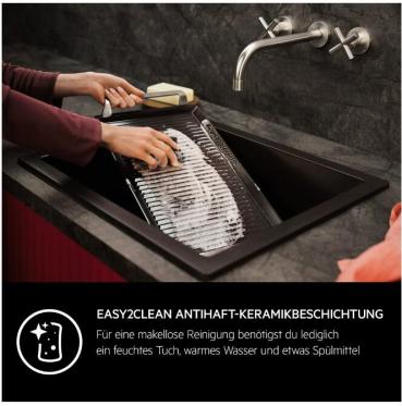 AEG A9HHPG11 Plancha Grill 2.0, Easy2Clean Plancha-Grillplatte, BxTxH: 46,6 x 25,3 x 4,6cm, für AEG Kochfelder mit Bridge-Funktion, schwarz (902986520)