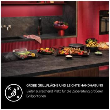 AEG A9HHPG11 Plancha Grill 2.0, Easy2Clean Plancha-Grillplatte, BxTxH: 46,6 x 25,3 x 4,6cm, für AEG Kochfelder mit Bridge-Funktion, schwarz (902986520)