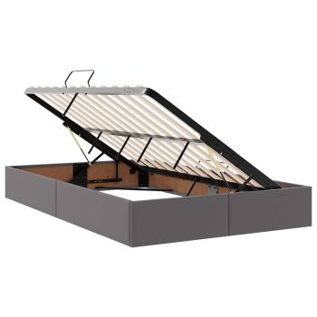 Bett mit Stauraum und LED Grau 120 x 190 cm Kunstleder