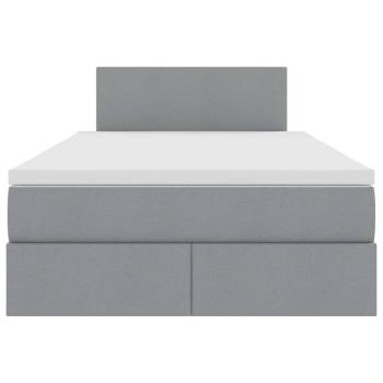 Bett mit Stauraum und LED Hellgrau 120 x 190 cm Polyester