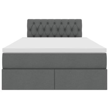 Bett mit Stauraum und LED Dunkelgrau 120 x 190 cm Polyester