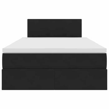 Bett mit Stauraum und LED Schwarz 120 x 190 cm Samt