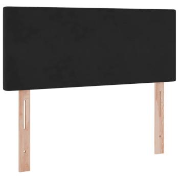 Bett mit Stauraum und LED Schwarz 120 x 190 cm Samt