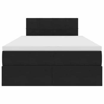 Bett mit Stauraum und LED Schwarz 120 x 190 cm Samt