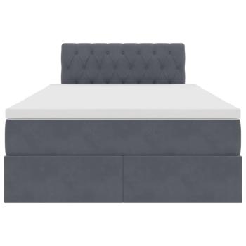 Bett mit Stauraum und LED Dunkelgrau 120 x 190 cm Samt