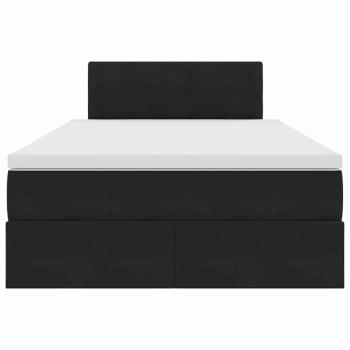 ARDEBO.de - Bett mit Stauraum und LED Schwarz 120 x 190 cm Samt