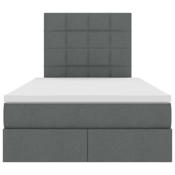 Bett mit Stauraum und LED Dunkelgrau 120 x 190 cm Polyester