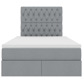 Bett mit Stauraum und LED Hellgrau 120 x 190 cm Polyester