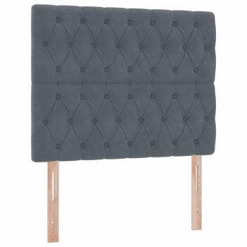 Bett mit Stauraum und LED Dunkelgrau 120 x 190 cm Samt