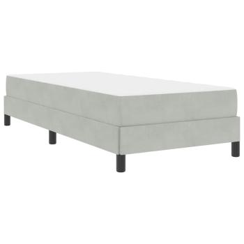 Boxspringbett mit Matratze Hellgrau 80 x 220 cm Stoff
