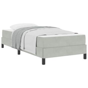 Boxspringbett mit Matratze Hellgrau 80 x 220 cm Stoff