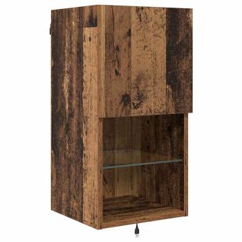 TV-Wandgeräte mit LED-Lichtleisten Altholz Holzwerkstoff