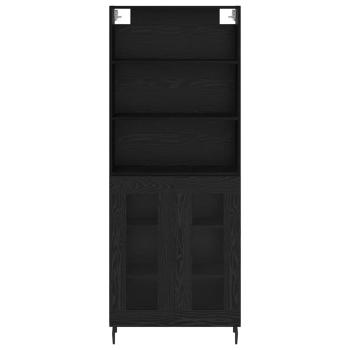 Highboard Schwarz Eichen-Optik 69,5 x 34 x 180 cm