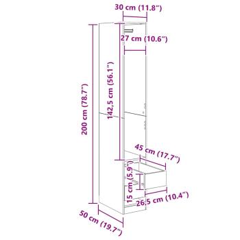 Kleiderschrank Schwarze Eiche 30 x 50 x 200 cm Holzwerkstoff