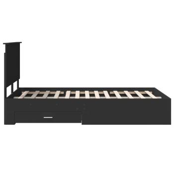 Bettrahmen mit Kopfteil Schwarz 120 x 190 cm Holzwerkstoff