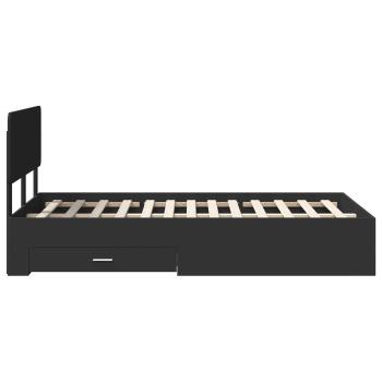 Bettrahmen mit Kopfteil Schwarz 135 x 190 cm Holzwerkstoff