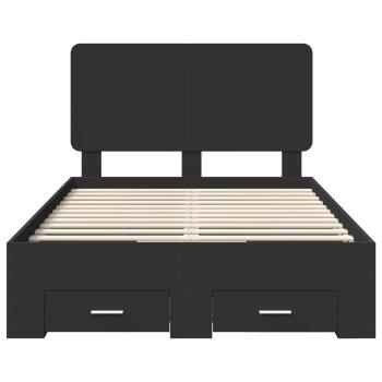 Bettrahmen mit Kopfteil Schwarz 120 x 190 cm Holzwerkstoff