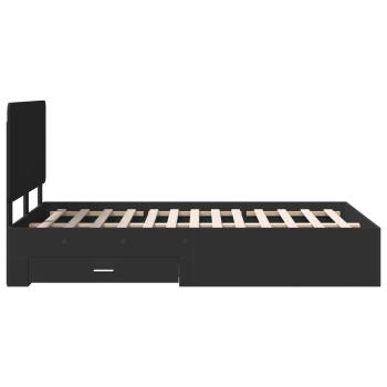 Bettrahmen mit Kopfteil Schwarz 120 x 190 cm Holzwerkstoff