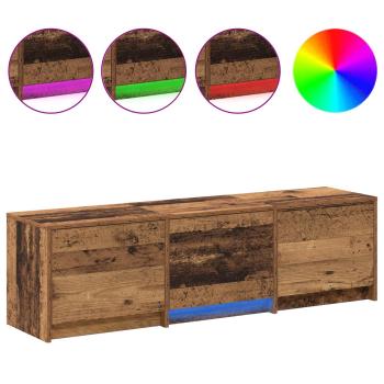 Fernsehschrank mit LED Altholz 140 x 34 x 40 cm Holzwerkstoff