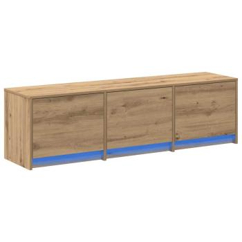 ARDEBO.de - TV Schrank mit LEDs Kunsthandwerk Eiche 140 x 34 x 40 cm
