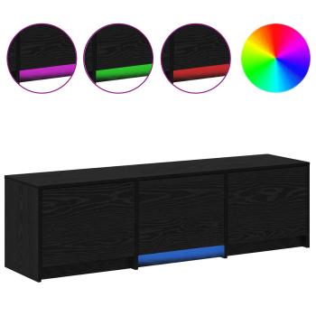 Fernsehschrank mit LED Schwarze Eiche 140 x 34 x 40 cm
