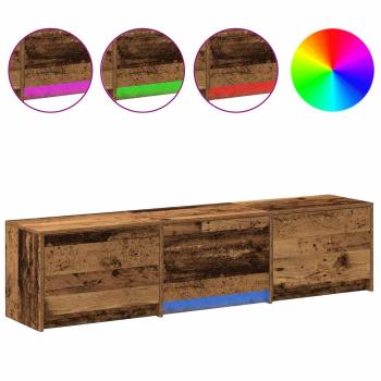 Fernsehschrank mit LED Altholz 165 x 34 x 40 cm Holzwerkstoff