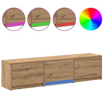 Fernsehschrank mit LED 165 x 34 x 40 cm Kunsthandwerk Eiche