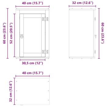 Schrank mit Regal Honig 60 x 32 x 40 cm Massives Kiefernholz