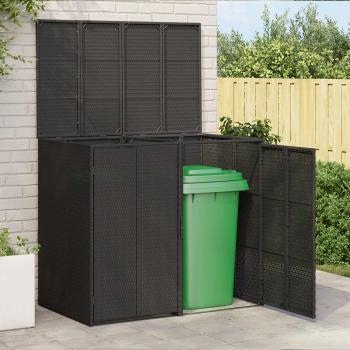 ARDEBO.de - Mülltonnenbox 2 pcs Schwarz 65 x 80 x 115 cm Polyethylen