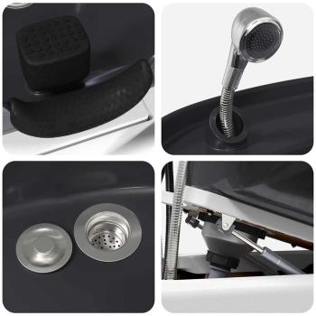 Shampoo Stuhl Weiß und Schwarz 63 x 141 x 92 cm PVC