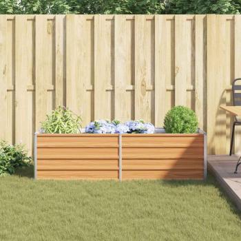 Hochbeet Hellbraun 160 x 40 x 45 cm Verzinkter Stahl