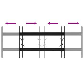 Fenstergitter Schwarz 76 x 30 cm Pulverbeschichteter Stahl