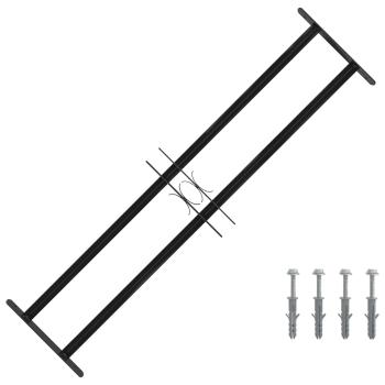 ARDEBO.de - Fenstergitter Schwarz 115 x 30 cm Pulverbeschichteter Stahl
