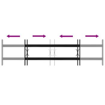 Fenstergitter Schwarz 115 x 30 cm Pulverbeschichteter Stahl