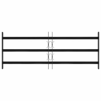 Fenstergitter Schwarz 116 x 45 cm Pulverbeschichteter Stahl