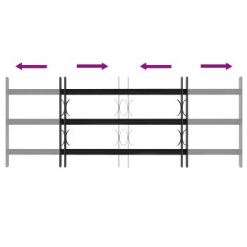 Fenstergitter Schwarz 116 x 45 cm Pulverbeschichteter Stahl