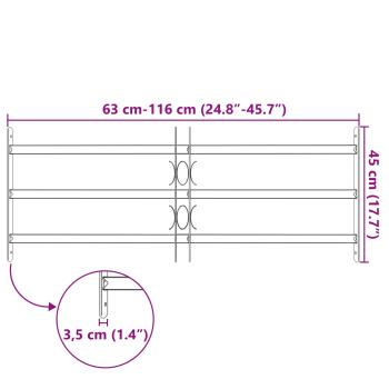 Fenstergitter Schwarz 116 x 45 cm Pulverbeschichteter Stahl