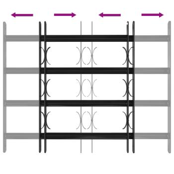 Fenstergitter Schwarz 75,5 x 60 cm Pulverbeschichteter Stahl