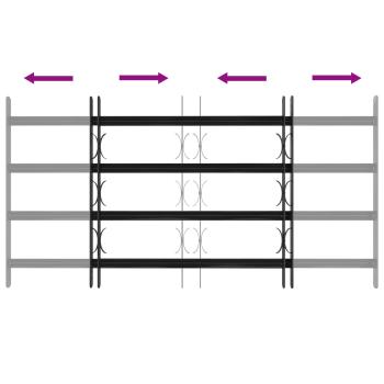 Fenstergitter Schwarz 115 x 60 cm Pulverbeschichteter Stahl