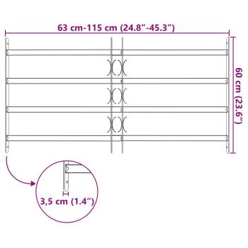 Fenstergitter Schwarz 115 x 60 cm Pulverbeschichteter Stahl