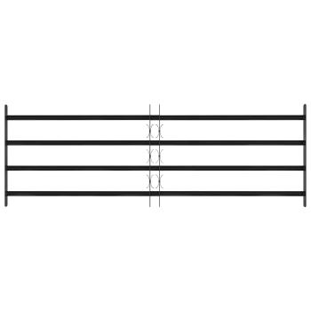 Fenstergitter Schwarz 175 x 60 cm Pulverbeschichteter Stahl