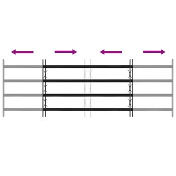 Fenstergitter Schwarz 175 x 60 cm Pulverbeschichteter Stahl