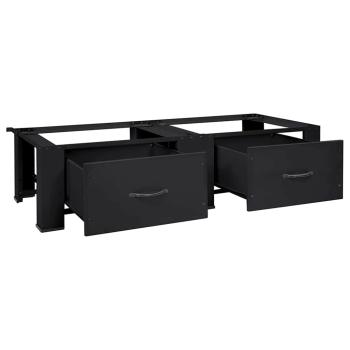 Waschmaschinen-Podest 2 pcs Schwarz 64 x 55 x 32,5 cm Stahl